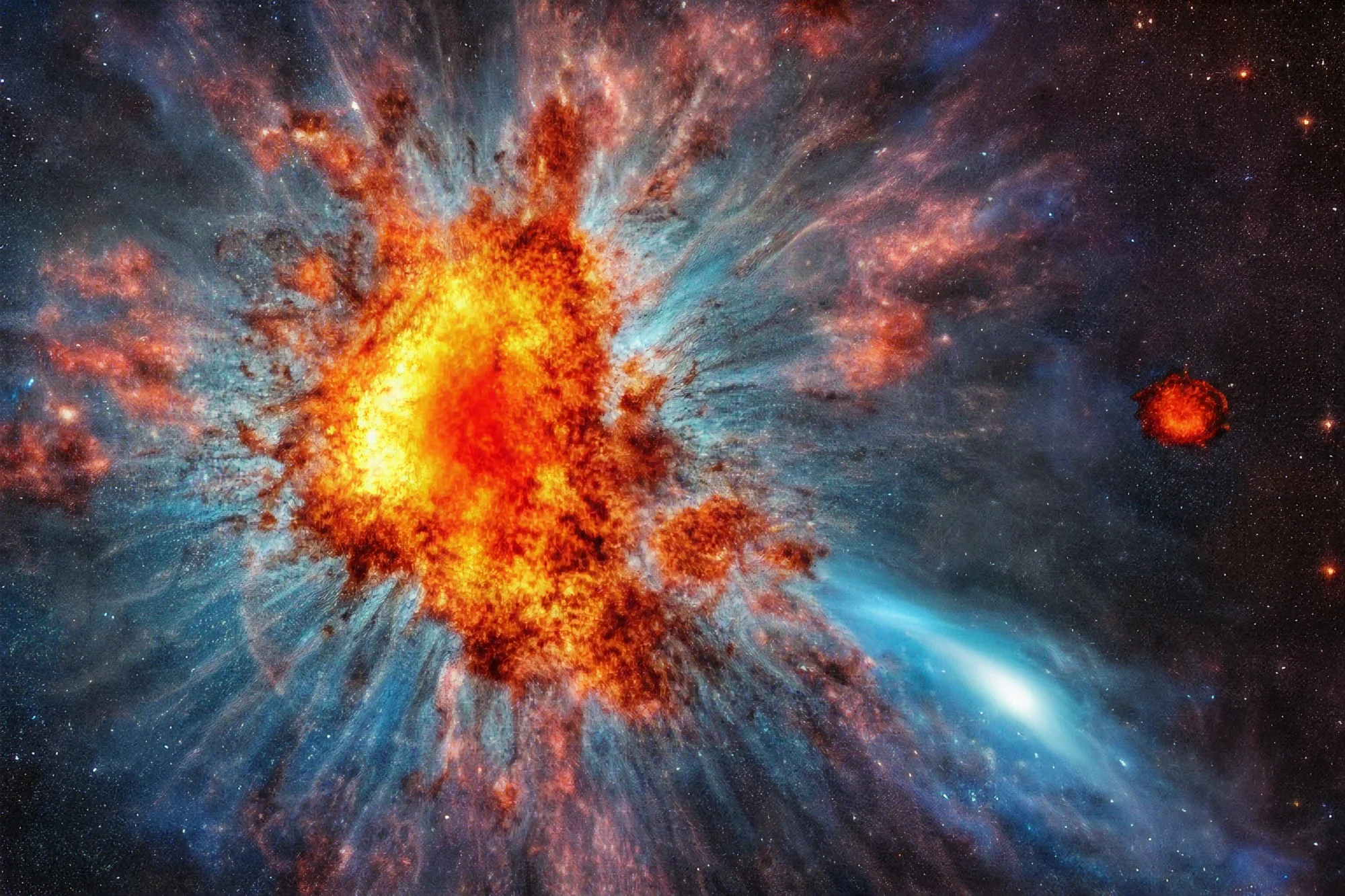 explosion in space created by AI