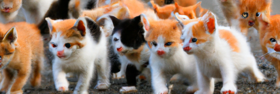 a vast herd of cute kittens